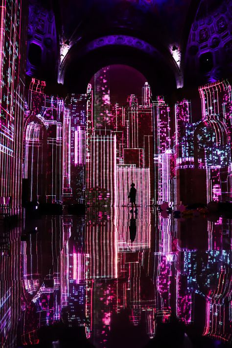 Cipriani Has Been Transformed Into An Immersive (& Instagrammable) Digital Dreamscape Digital Art Installation, Mv Set, New Retro Wave, Aesthetic Space, Neon Aesthetic, Studio 54, Stage Set, Scenic Design, Disco Party