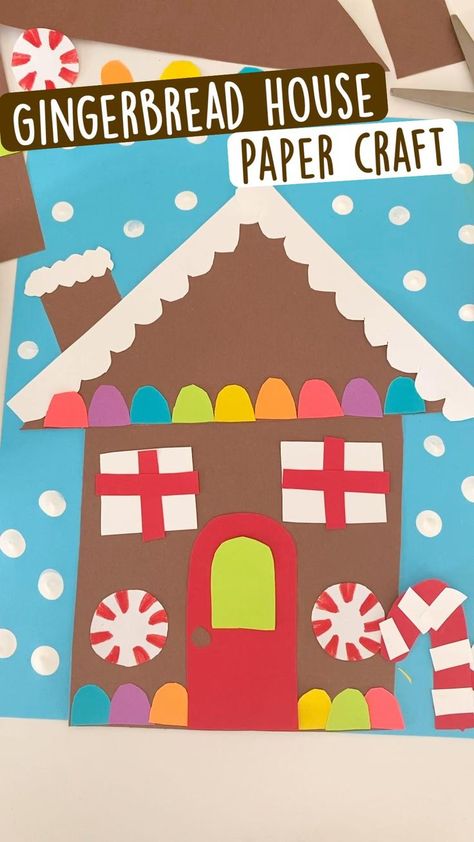 Crithsmas Decorations Ideas, Christmas List Craft For Kids, Shape Christmas Crafts, Christmas Canvas Preschool Craft, December Art Kindergarten, Christmas Elementary Crafts, Christmas Art For First Grade, Christmas Homeschool Crafts, Candyland Crafts For Preschoolers