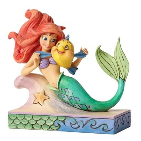 New Disney Princess figurines by Jim Shore now available for pre-order Jim Shore Disney, Deco Disney, Ariel And Flounder, Ariel Disney, Mermaid Figurine, Disney Figures, Classic Disney Characters, Disney Merch, Karakter Disney