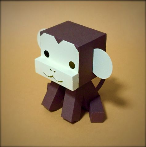 PaperCraft Monkey Cardboard Monkey, Paper Monkey, Monkey Crafts, 3d Paper Crafts, Origami Easy, Origami Crafts, Creative Packaging, 3d Paper, Room Inspiration Bedroom