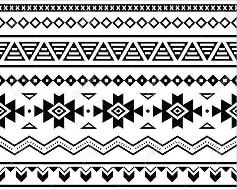 Aztec Style Mexican Pattern Aztec Art Patterns, Aztec Pattern Drawing, Mexico Dessert, Cactus Bar, Mexico Pattern, Mexican Patterns, Mexican Interiors, Cuff Tattoo, Session 9