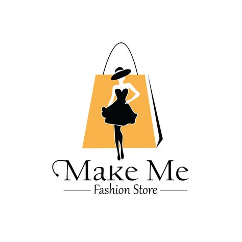 Make Me Fashion Stores Fashion Shop Logo, Fashion Store Logo, Shopping Logo Design, Bag Logo Design, Fashion Brand Logo Design, Shopping Bag Logo, Fashion Design Logo, Fashion Logo Design Inspiration, Logo Color Inspiration