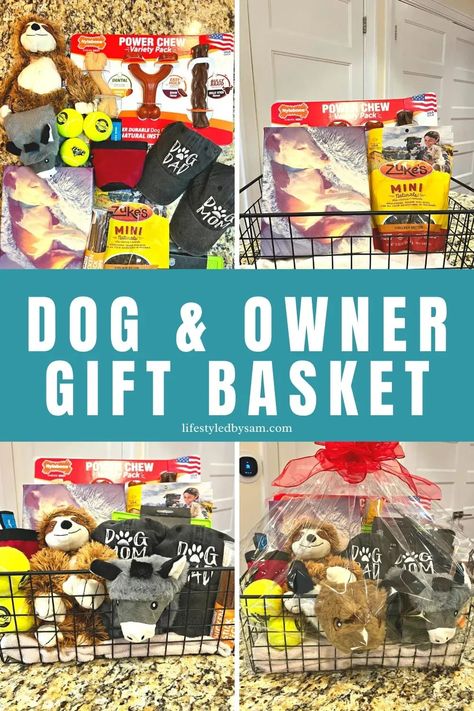 Gift Baskets For Dogs, Dog Basket Gift, Doggie Gift Basket Ideas, Pet Basket For Raffle, New Puppy Gift Baskets, Dog Themed Raffle Basket Ideas, Dog Auction Basket Ideas, Dog Mom Gift Basket, Pet Basket Ideas