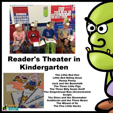 Using Reader's Theater in kindergarten is not only great fun, but it is the perfect way to build reading confidence, fluency, and developed comprehension skills. These scripts are perfect for benchmark kindergarten readers! The scripts are engaging as they are based on familiar folktales. Books For Kindergarten, Reader's Theater, Decodable Readers, Readers Theater, Theatre Plays, Comprehension Skills, Kindergarten Books, Kindergarten Ideas, Folk Tales