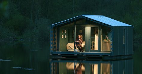 Floating Cabin, Modular Cabins, Remote Locations, Compact Home, Micro Apartment, Harsh Winter, Prefab Cabins, Compact House, Wooden Boat Plans