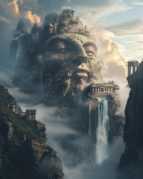 Chris | Ancestral origins, exploring lost temples. #fantasyart #fantasy #trendstyle #fantasy #forgottenrealms #losttemple #trending... | Instagram Max Hay, Steampunk Building, Temple Interior, Fantasy Statue, Creative Story Ideas, Desert Environment, Magical Art, Fantasy Places, Fantasy Art Landscapes