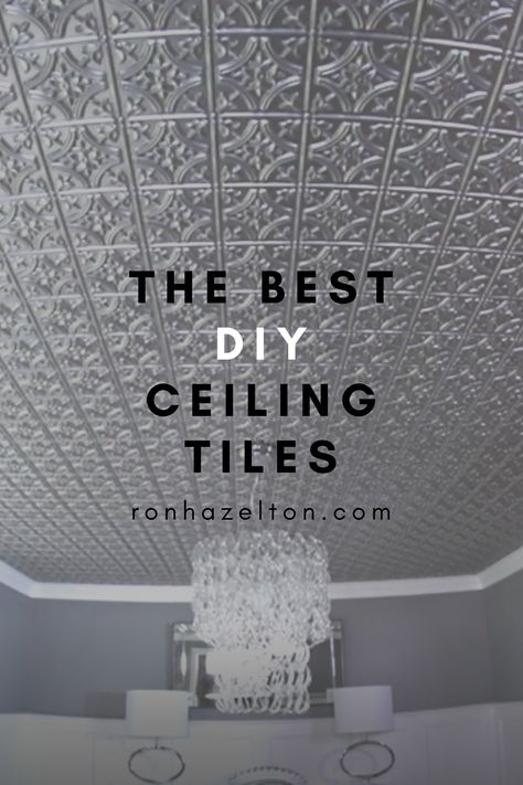 Stick On Ceiling Tiles, Faux Ceiling Tiles, Vinyl Ceiling Tiles, Metal Ceiling Design Interiors, Ceiling Tile Ideas, Diy Ceiling Tiles, Metal Tile Ceiling, Surface Mount Ceiling Tiles, Metal Ceilings