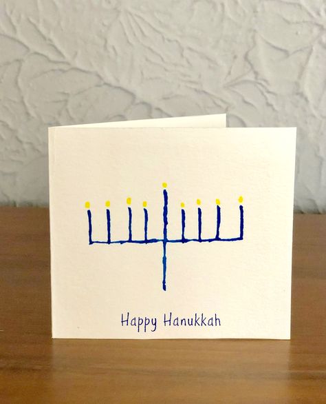 Make Festive Hanukkah Watercolor Cards - Make and Takes Diy Hanukkah Cards, Watercolor Hanukkah Cards, Hanukkah Card Ideas, Handmade Hanukkah Cards, Hanukkah Cards Diy, Hannukah Cards Diy, Christmas Market Crafts, Hanukkah Watercolor, Christmas Cards To Paint