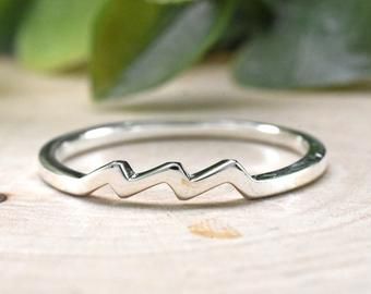 Ring aquarius | Etsy Aquarius Ring, Astrology Love Compatibility, Astrology Signs Dates, Date Ring, Aquarius Zodiac Sign, Unique Mens Rings, Aquarius Sign, Water Bearer, Sagittarius Capricorn