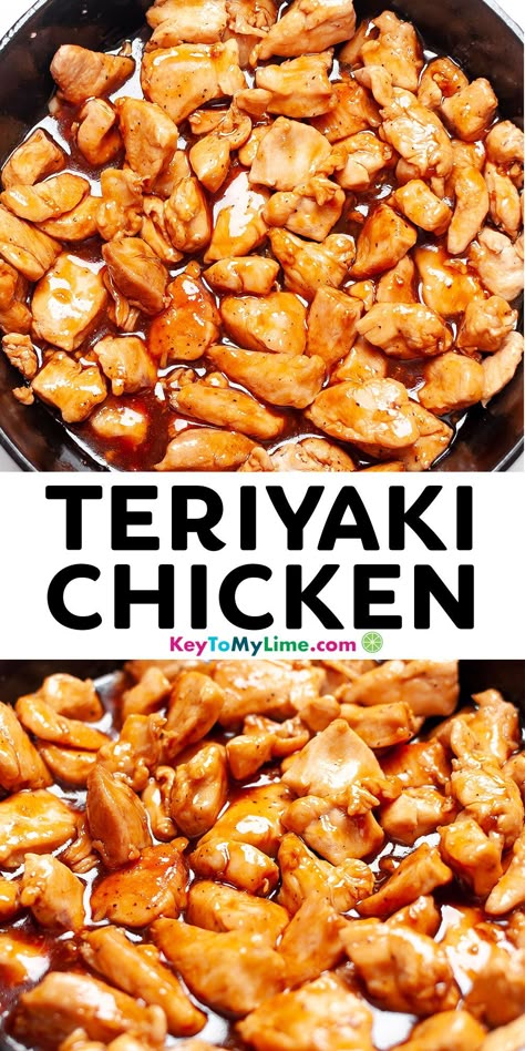 Teriyaki Chicken Bites, Cubed Chicken Recipes, Chicken Bites Recipes, Easy Teriyaki Chicken, Teriyaki Recipe, Chicken Teriyaki Recipe, Easy Chicken Dinner Recipes, Chicken Bites, Quick Meal