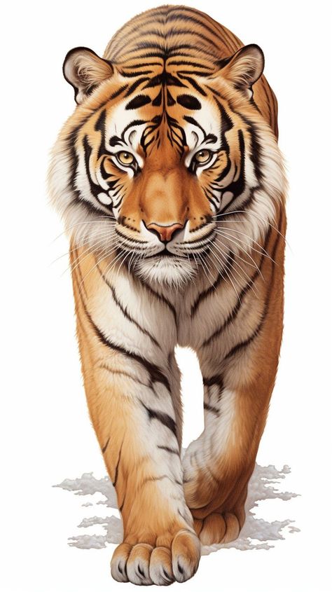 Tiger Art Drawing, Big Cat Species, Buffalo Animal, Tiger Images, Tiger Artwork, Animal Cutouts, Tiger Tattoo Design, Tiger Drawing, Tiger Illustration