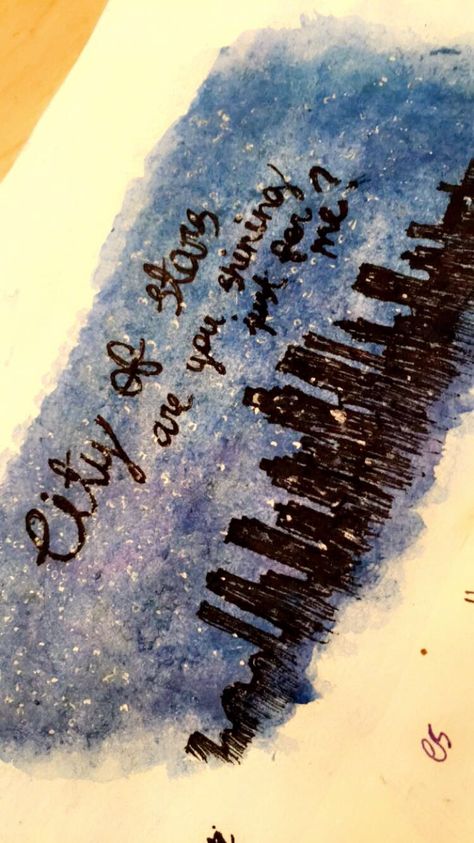 City of Stars - La La Land La La Land Painting Ideas, Lala Land Painting, La La Land Crafts, City Of Stars La La Land, City Of Stars Lyrics, Land Aesthetic, City Of Stars, Parking Spot Painting, Spot Painting