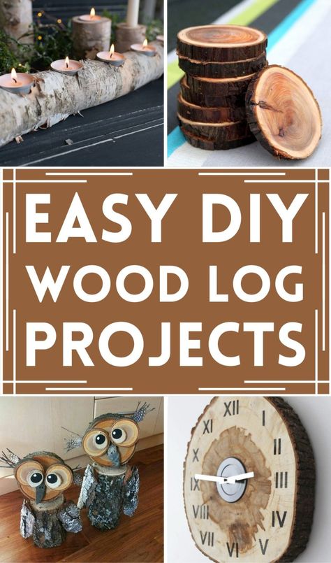 12 DIY Wood Log Projects - Add Creativity To Home - DIY Crafts Small Live Edge Wood Projects, Wooden Log Ideas, Cedar Log Projects, Wooden Projects To Sell, Wood Slice Crafts Diy, Wood Slice Art Decor, How To Dry Wood, Wood Log Projects, Wood Log Ideas