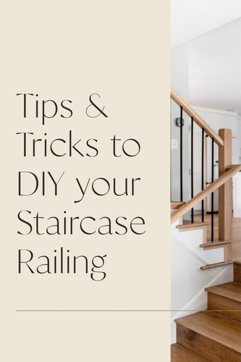 DIY Your Staircase Railing | Tips & Tricks 22 Stair Railing Makeover Diy, Diy Staircase Railing, Metal Staircase Railing, Staircase Update, Iron Stair Spindles, Barndominium Interior Ideas, Staircase Molding, Modern Staircase Railing, South Carolina Living