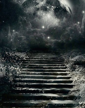 Just Being Dark Stairway, Beau Gif, Amazing Gifs, Weird Gif, Stairway To Heaven, Beautiful Gif, Moon And Stars, To The Moon, Image Hd