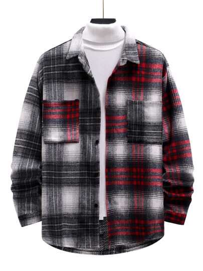 Jackets Style, Men Jackets, Plaid Shirt Men, Flannel Jacket, Plaid Coat, Mens Fashion Casual Outfits, Latest Mens Fashion, Men's Coats & Jackets, Men Fashion Casual Outfits