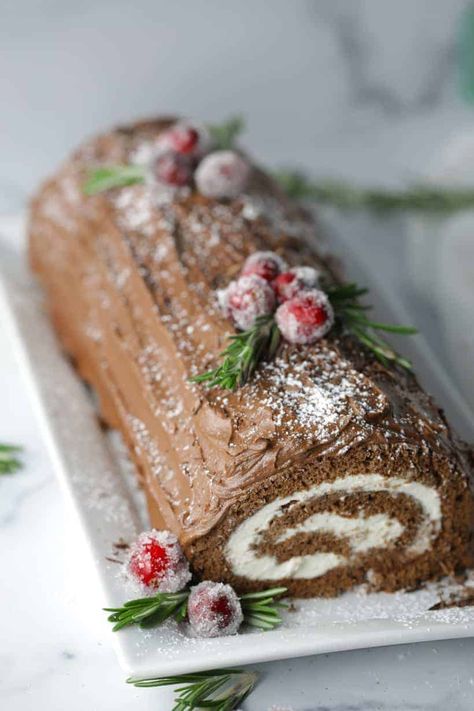 Yule Log Cake Decoration, Log Cake Recipe, Chocolate Yule Log Recipe, Yule Log Cake Recipe, Pumpkin Spice Pecans, Yule Log Recipe, Yule Logs, Chocolate Yule Log, Yule Log Cake