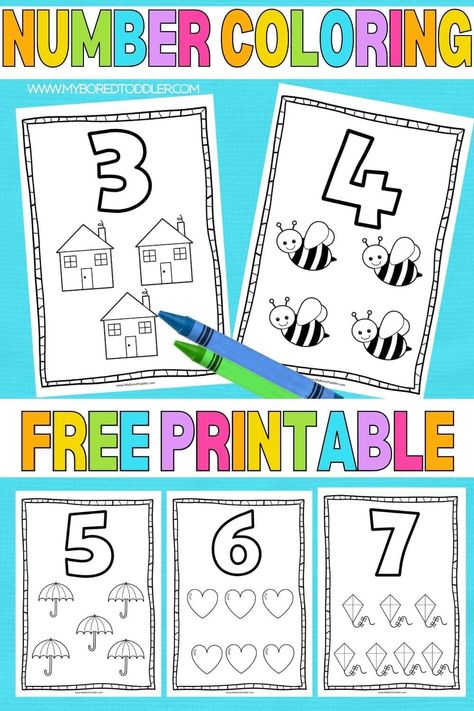 Dot The Number Free Printables, Worksheetfun.com Free Printable, Preschool Number Coloring Pages, Free Counting Printables, My Number Book Free Printable, Learning Number Activities, Free Preschool Printables Numbers, Numbers 0-20 Free Printable, Early Math Activities For Toddlers