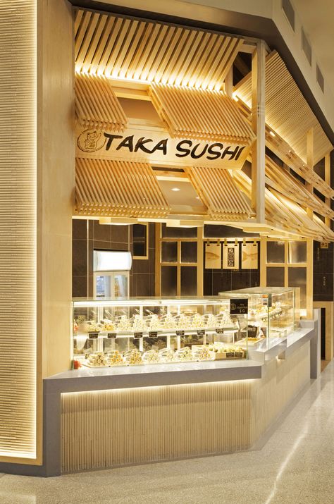 Sushi Bar Design, Sushi Store, Japanese Restaurant Interior, Japanese Restaurant Design, Japanese Bar, Japan Sushi, Sushi Design, Sushi Restaurant, Kiosk Design