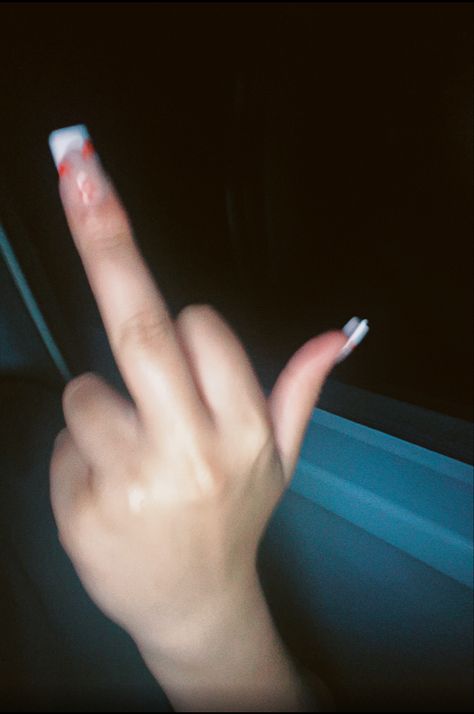 Aesthetic Middle Finger, Finger Nails, Night Aesthetic, Nails