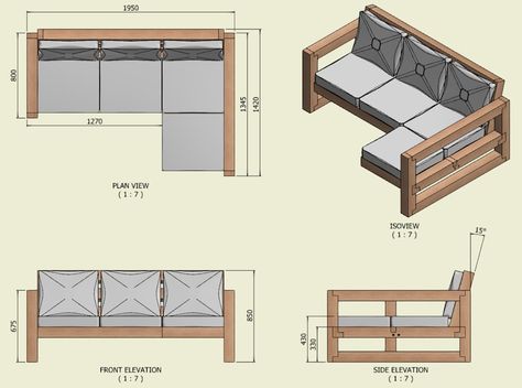 Garden Day Bed, Outdoor Table Tops, Garden Benches, Industrial Chair, Treated Timber, Wood Garden, Lounge Ideas, Outdoor Furniture Plans, Side Coffee Table