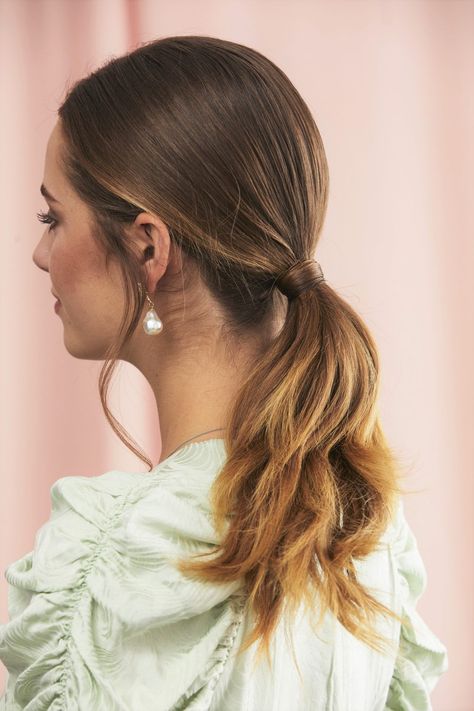 End Of Summer Wedding, Low Pony Hairstyles, Wedding Guest Hair, Wedding Ponytail, Pony Hairstyles, Guest Hair, Bridesmaid Hair Makeup, Straight Ponytail, Wedding Guest Hairstyles