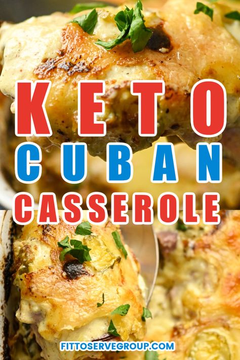 This keto Cuban casserole is an easy recipe variation of the classic Cuban sandwich. Made with leftover shredded pork, ham, Swiss cheese, pickles, and a creamy cheesy Dijon mustard sauce, it's a delicious and hearty meal that the whole family will love. Gluten-free Cuban casserole, low carb Cuban Casserole #ketocasseroles Cuban Casserole, Leftover Shredded Pork, Shredded Pork Recipes, Dijon Mustard Sauce, Cheese Pickles, Pork Casserole, Main Dish Casseroles, Keto Casserole, Cuban Sandwich