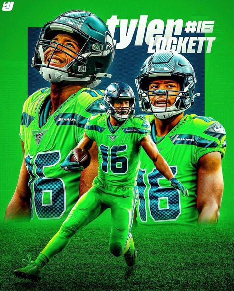 Tyler Lockett, Nfl Football Art, Seattle Sports, Football Art, Football Wallpaper, Seattle Seahawks, Hawks, Nfl Football, Shirt Ideas