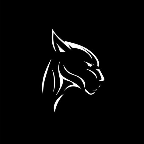 panther head dotwork tattoo with dots shading, tippling tattoo. Hand drawing wild animal emblem on black background for body art, minimalistic sketch monochrome logo. Vector illustration Black Panther Sketch Animal, Panther Tattoo Minimalist, Panther Drawing Easy, Black Panther Logo Design, Black Panther Animal, Panther Drawing, Panther Tattoos, Black Panther Logo, Traditional Tattoo Outline