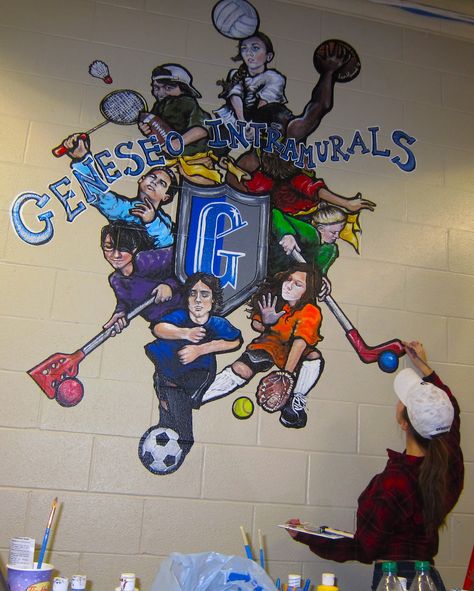 intramurals murals muralmuralalal #geneseo Intramurals Poster, Poster Ideas, Poster Making, Making Ideas, Comic Books, Comic Book Cover, Mural, Comics, Book Cover