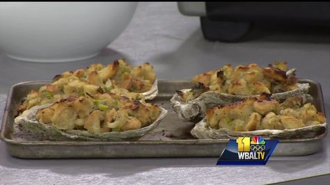 Chad Cantville, with Hyatt Regency Chesapeake Bay, has a stuffed oyster recipe. Oyster Recipe, Oyster Recipes, Hyatt Regency, Chesapeake Bay, Romance