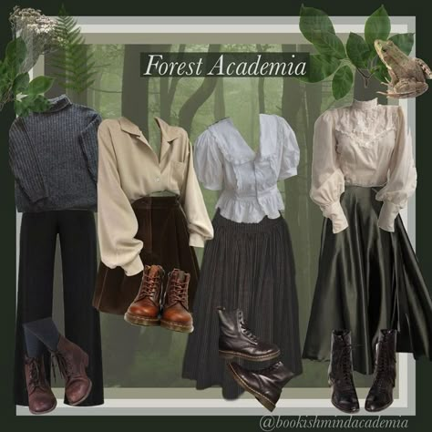 Botanist Aesthetic Outfit, Green Academia Aesthetic Outfit, Green Academia Outfit, Fairy Academia Aesthetic, Academia Moodboard, Vintage Outfits Aesthetic, Fairy Academia, Aesthetic Vintage Outfits, Green Academia