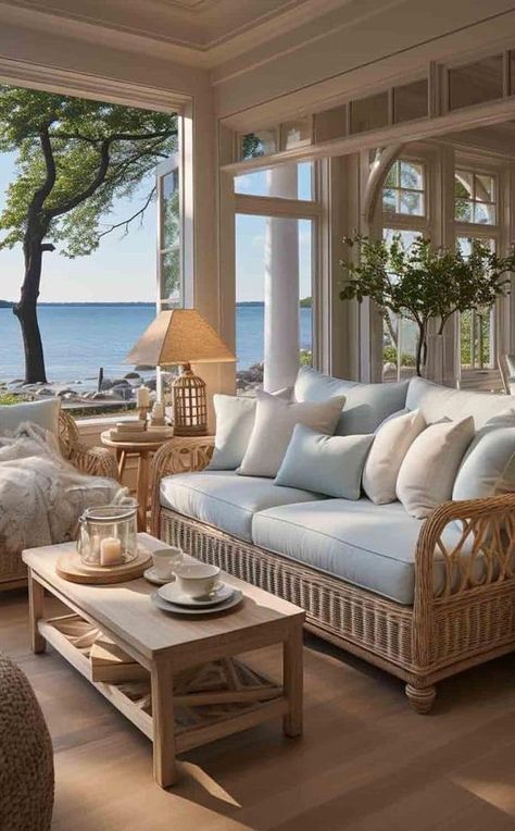 COOL STUFF Vintage Coastal Home, Hamptons Interior Design, Hamptons Living Room, Hamptons Interior, Hamptons Beach House, Coastal Traditional, Deco Marine, Modern Coastal Decor, Beach House Living Room