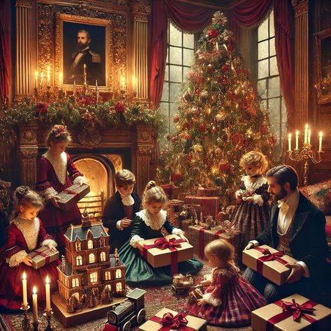 Victorian Era Christmas Aesthetic, Vintage Christmas Images Victorian, Jesus Christ Birthday, Victorian Christmas Aesthetic, Victoria Christmas, Christmas Eve Pictures, Edwardian Christmas, Norman Rockwell Christmas, Victorian Vibes