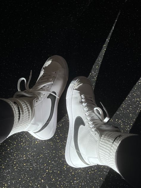 Nike shoes, women’s Nike blazers, kids Nike blazers, nike air force ones, womens nike Nike Blazers Aesthetic, Nike Blazer Aesthetic, Black Nike Socks, Nike Blazers Outfit, Nike Blazers, I Manifest, Slouch Socks, Nike Blazer Mid 77, Nike Socks