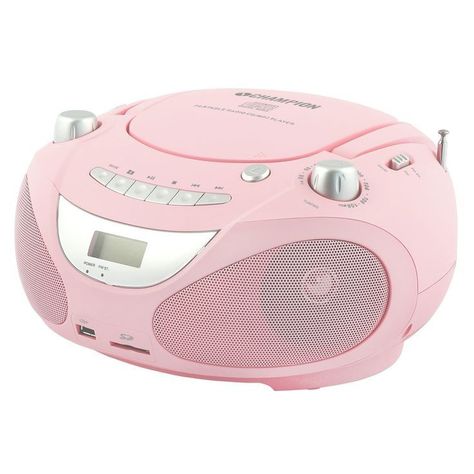 pink champion boombox 𖥨᩠ׄ݁⬫♡ 🎀 ഒ Pink Cd Player, Pink Radio, Pink Cd, Radio Cd Player, Retro Gadgets, Cute Bedroom Decor, Birthday List, Karate Kid, Everything Pink