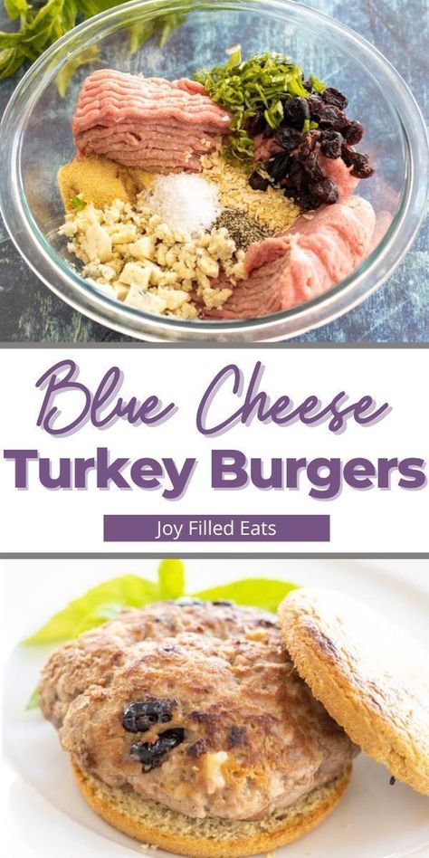 Keto Blue Cheese, Trim Healthy Mama Dessert Recipes, Baked Turkey Burgers, Turkey Burger Recipes Healthy, Homemade Turkey Burgers, Cheese Turkey, Trim Healthy Mama Dessert, Blue Cheese Recipes, Greek Turkey Burgers