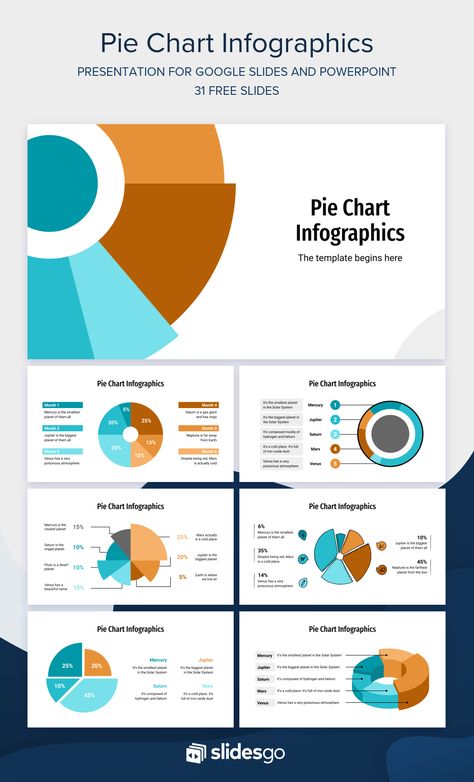 Represent your statistics in a visual way with Pie Charts Infographics. Edit and download them! They are available as Google Slides and PowerPoint template Pie Chart Presentation, Percentage Logo, Pie Chart Design Creative, Data Visualization Examples, Pie Chart Template, Free Infographic Templates, Powerpoint Chart Templates, Infographic Examples, Pie Graph