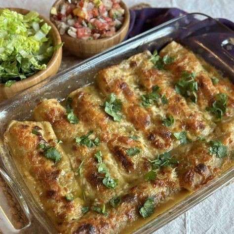 Pork Enchiladas Verde, Dinner In 321, Pork Verde, French Dip Sandwich Recipe, Slow Cooker French Dip, Pulled Pork Enchiladas, Pork Enchiladas, Taco Salads, Green Enchilada Sauce