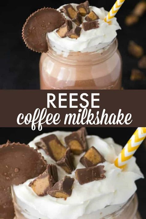 Coffee Milkshake Recipe, Milkshake Recipe Easy, Homemade Milkshake, Ice Cream Coffee, Coffee Milkshake, Drink Recipes Nonalcoholic, Chocolate And Peanut Butter, Smoothie Drink Recipes, Dessert Aux Fruits