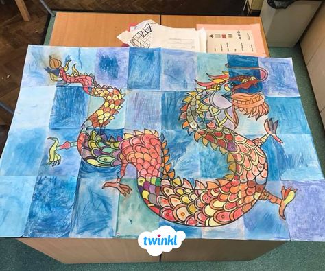 Year Of The Dragon Art Project, Chinese New Year Dragon Bulletin Board, Dragon Masters Activities, Chinese New Year Dragon Art For Kids, Chinese Dragon Art Project, Chinese Mask, Chinese Dragon Art, Chinese New Year Dragon, Chinese New Year Activities