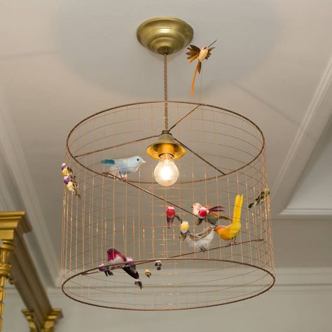 Copper Bird Cage Chandelier Chandelier Veil, Bird Cage Chandelier, Birdcage Chandelier, Large Bird Cages, Shade House, Copper Fixture, Cage Chandelier, Cage Light, Bird Cage Decor