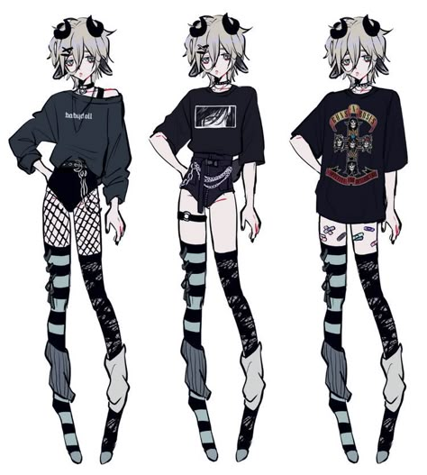 Emo Clothes Drawing, Emo Character Design, Goth Reference, Goth Oc, Emo Oc, Outfit Ideas Drawing, Pastel Goth Art, Alt Art, Emo Art