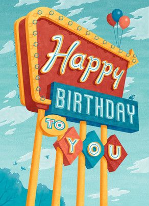 Happy Birthday in Lights 5x7 Folded Card Bday Greetings, Sarcastic Birthday, Vintage Birthday Cards, Birthday Wishes And Images, Happy Birthday Meme, Happy Birthday Funny, Happy Birthday Pictures, Birthday Blessings, Birthday Wishes Cards