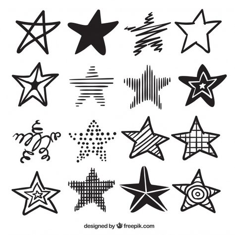 Conjunto de estrellas dibujadas a mano v... | Free Vector #Freepik #freevector #abstracto #estrella #mano #dibujados-mano Alfabet Font, Patch Ideas, Arte Doodle, Hand Doodles, Drawing Examples, Doodle Art Designs, Mini Drawings, Simple Doodles, Sketchbook Art Inspiration