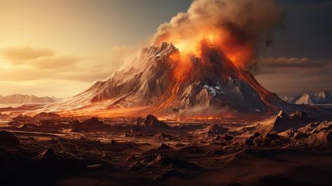 Fantasy Volcano, Lava Flow, Lunar Eclipse, Fantasy Inspiration, Fantasy Artwork, Fantasy Landscape, Volcano, Mood Board, Quick Saves