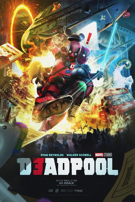 Deadpool Movie Poster, Deadpool Poster, Last Action Hero, Ryan Reynolds Deadpool, Wallpaper Watch, Video Poster, Marvel Movie Posters, Deadpool Movie, Deadpool And Wolverine