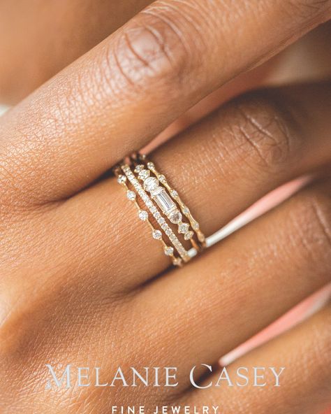 Dainty Stackable Rings, Dainty Stacking Rings, Peach Gemstones, Stacking Diamond Rings, Wedding Band Stack Ideas, Stackable Sapphire Ring, Divorce Ring, Stackable Rings Gold, Stackable Wedding Rings