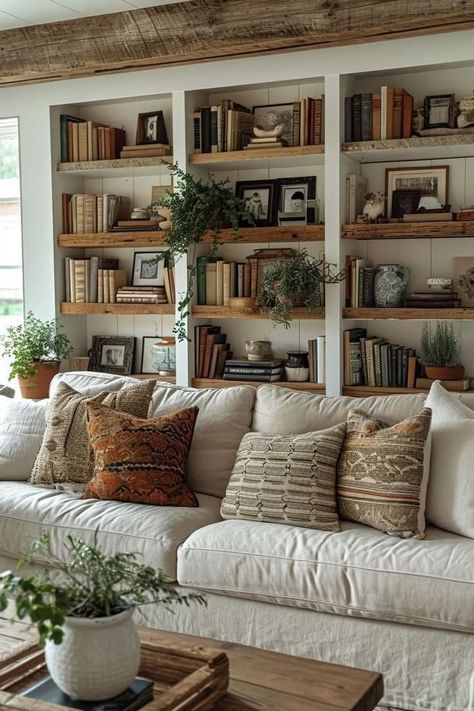 Shelf Styling, Family Rooms, Living Room Inspo, Home Library, Front Room, Cozy Living Rooms, New House Ideas, No Place Like Home, Dream Home Design