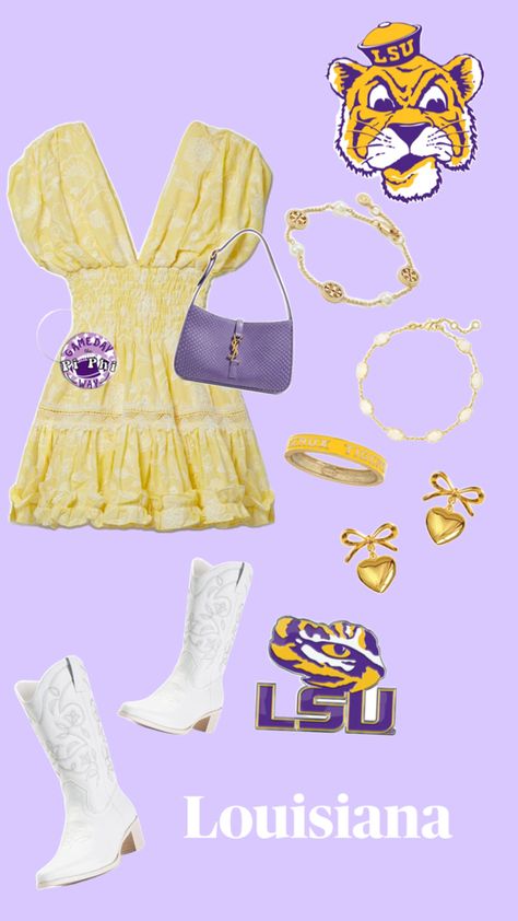 Gameday Outfit Lsu, Lsu Game Day, Rush Week Outfits, Lsu Outfits, Lsu Game, College Gameday Outfits, Simple Tank Tops, Lsu Football, College Games